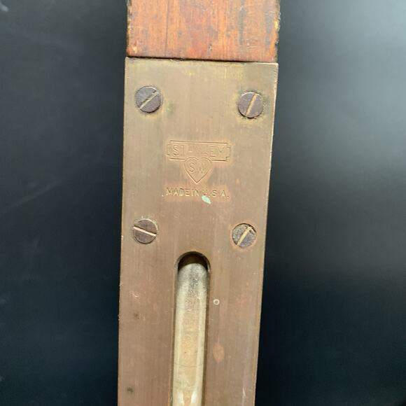 Vintage Stanley S.W. USA No. 3 Wood & Brass Level Brass Ends Double Bubble 24” - Picture 10 of 12